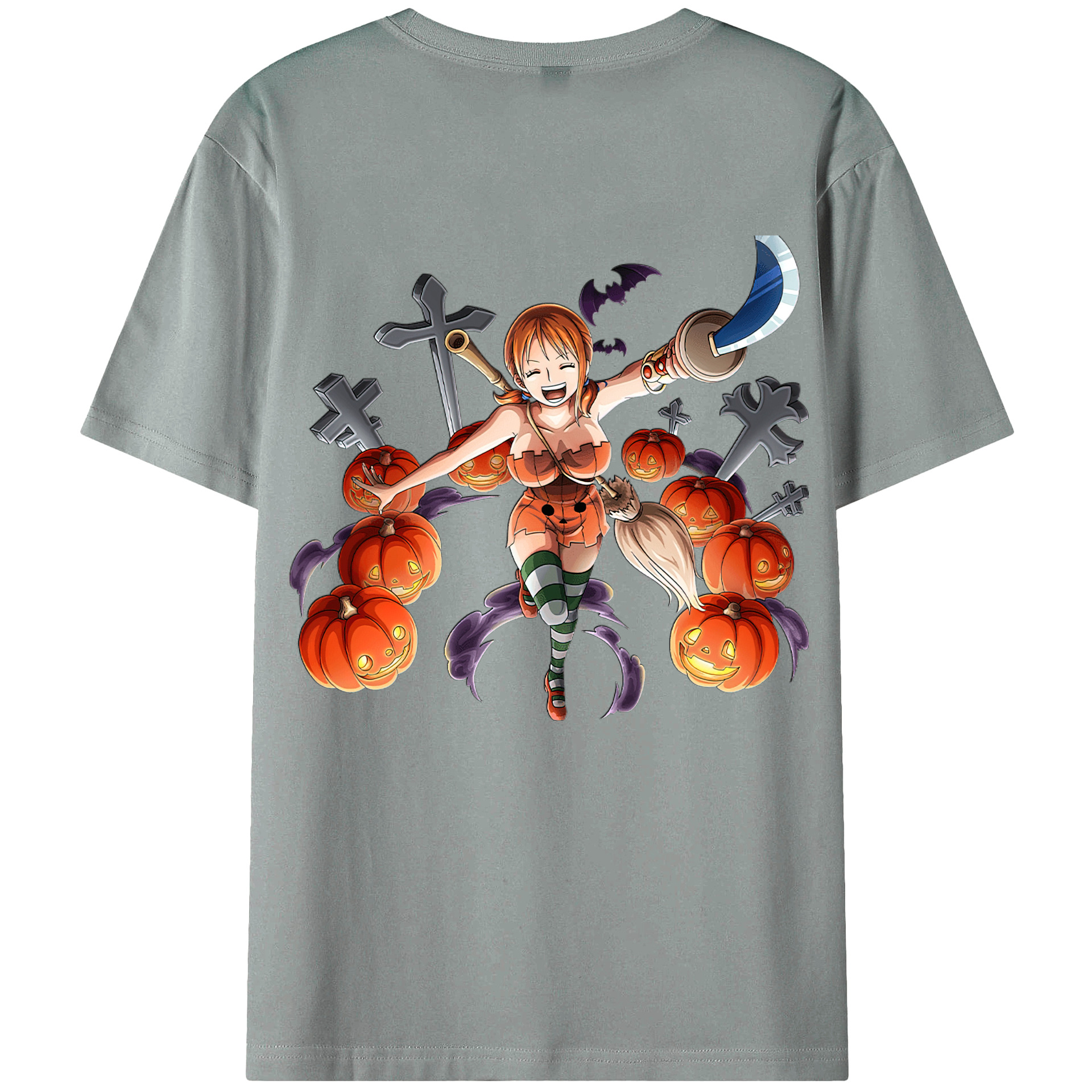 （画像用） ワンピース ナミ ONE PIECE Nami 綿100％ メンズ半袖Tシャツ（バックプリント） 通気性